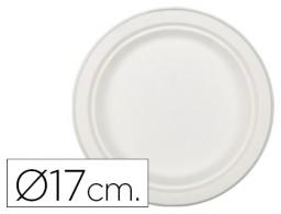 50 platos de fibra natural Nupik blancos ø17cm.